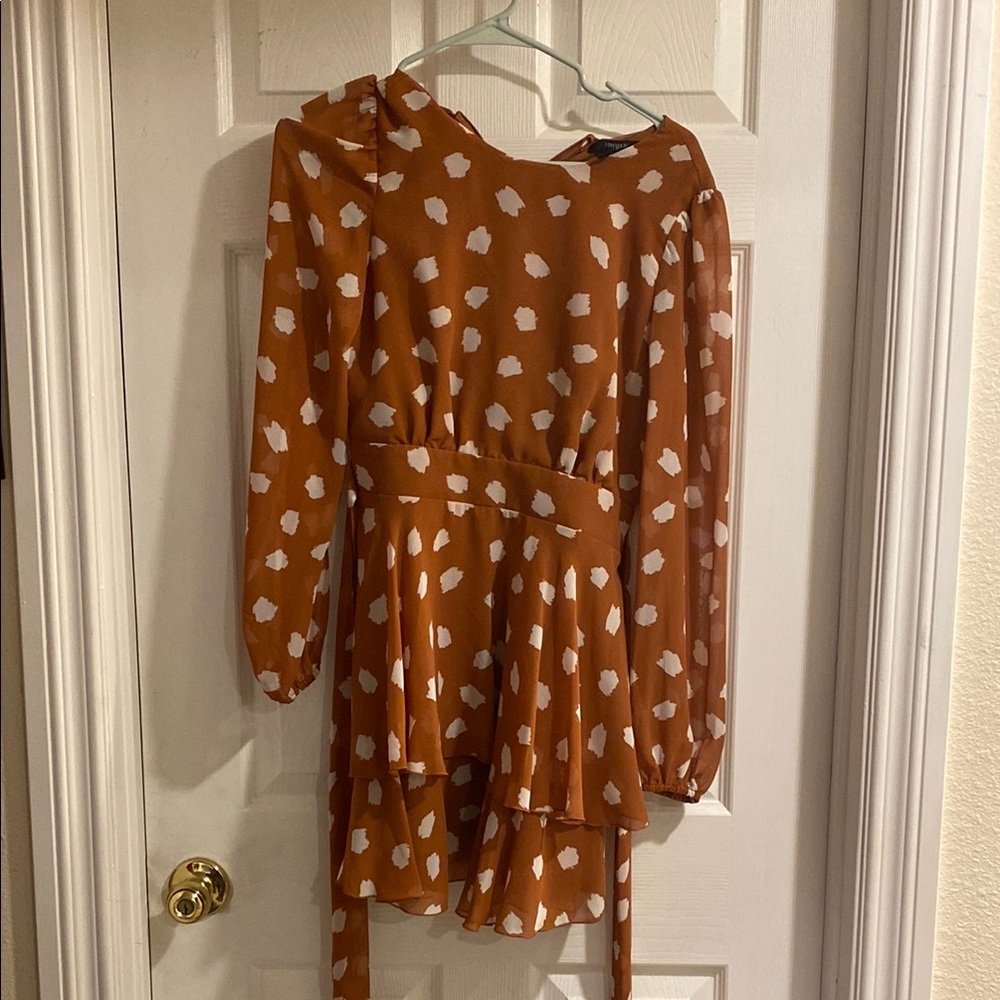Forever 21 Rust and White Patterned Dress